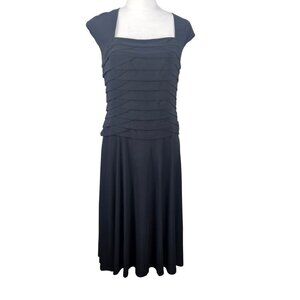 Lauren Ralph Lauren Womens Formal Size 8 Black Cap Sleeve Tiered Bodice Dress